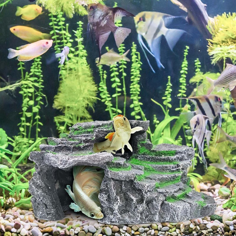 Moonorange Turtle Basking Platform Turtle Tank Decoration for Aquariums & Terrarium, Turtle, Lizard, Reptile Habitat Hideout (Black) - Image 5